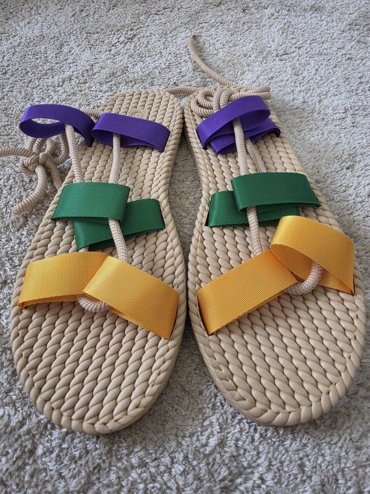 Rope sandals with colourful bows size 43